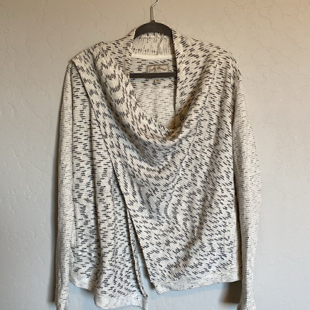 Lucky  Brand Cream and Black Knit Cardigan